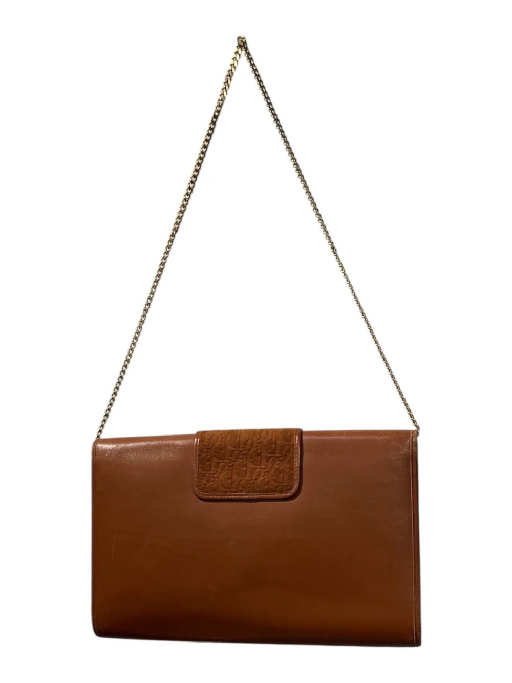 Dior Tan/Brown Leather Calfskin Bag with Gold Chain Strap - Picture 2 of 5